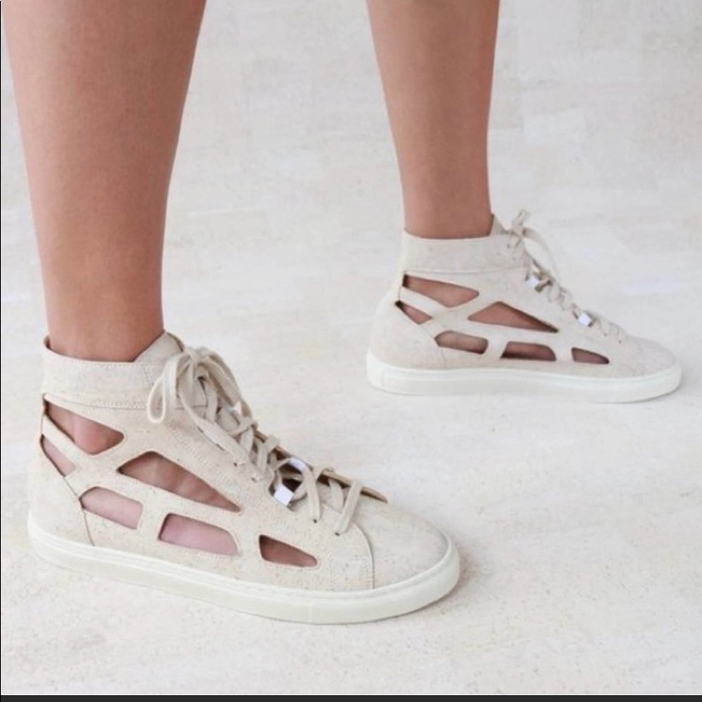 Sydney Brown cork cut out high top sneakers